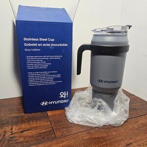 Hyundai Stainless Steel Cup 50oz with Dual Lid and Handle